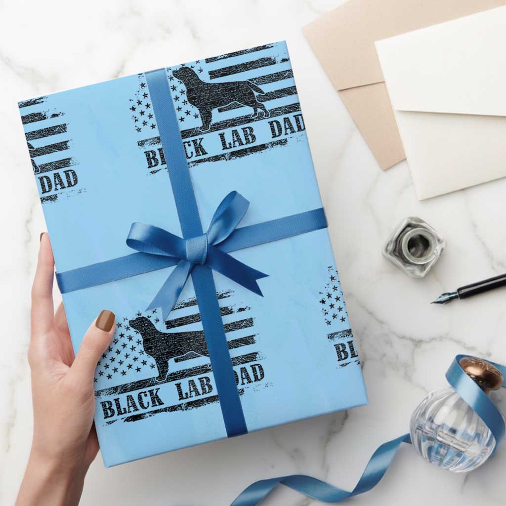 Black Lab Dad Wrapping Paper Roll Funny Labrador Dad Fathers Day Gift for Dog Lovers - Wonder Print Shop