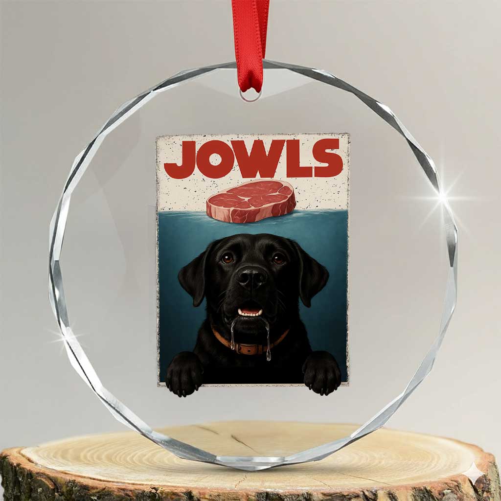 Black Labrador Retriever Crystal Glass Ornament Funny Jowls Horror Dog Poster TS12