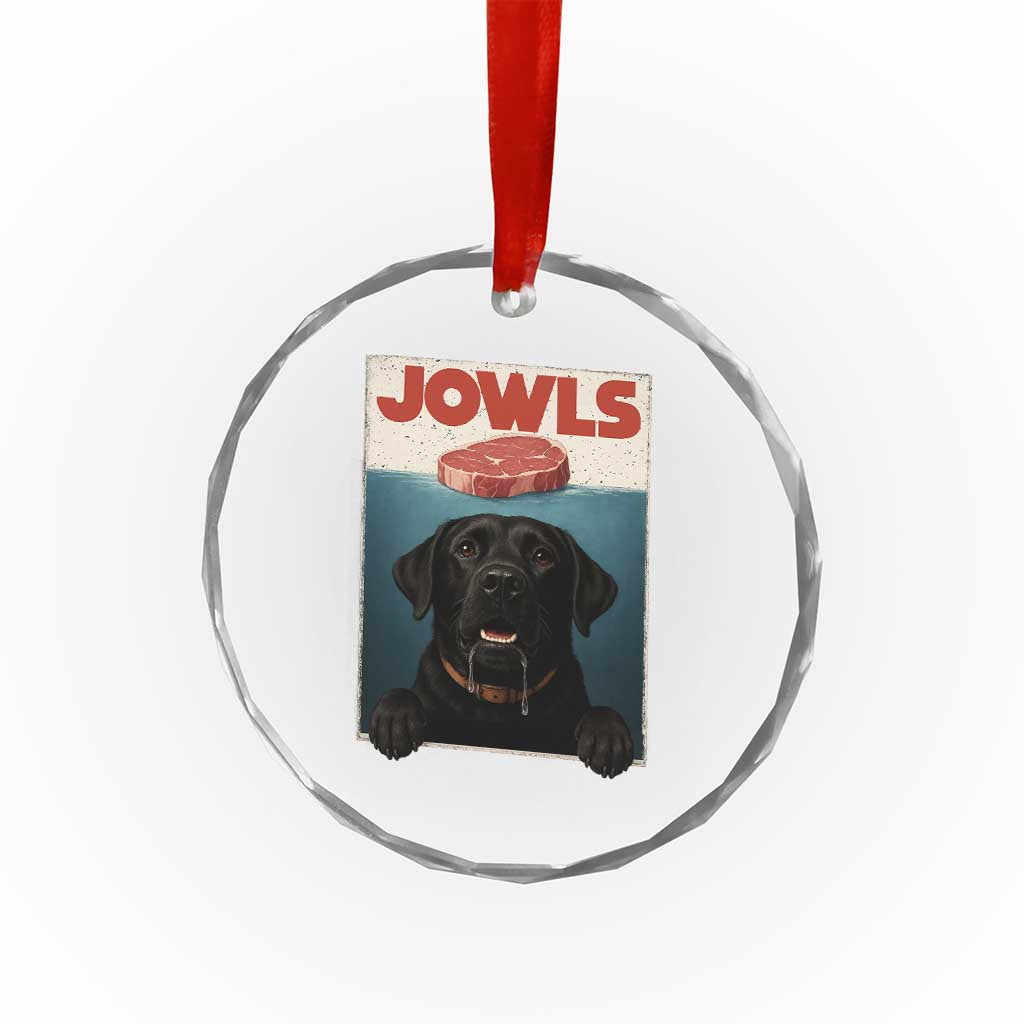 Black Labrador Retriever Crystal Glass Ornament Funny Jowls Horror Dog Poster TS12