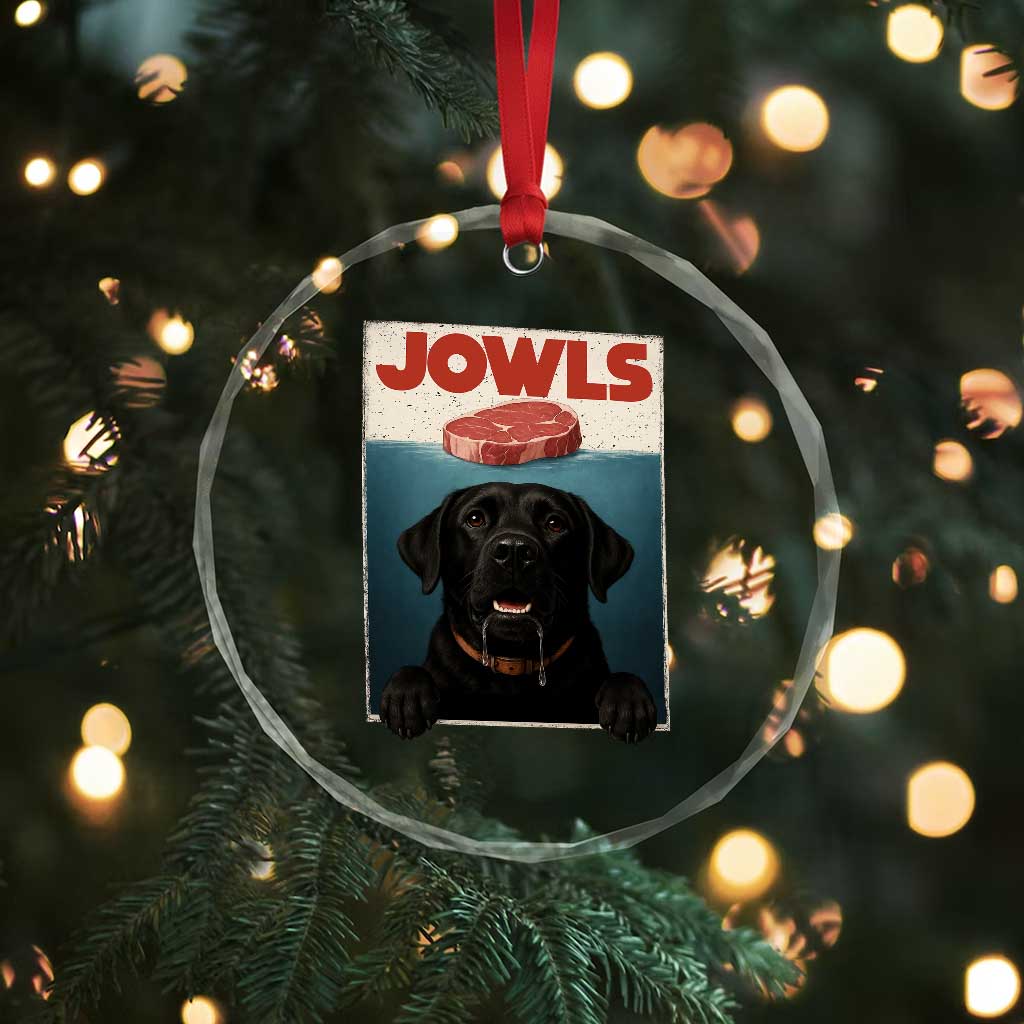 Black Labrador Retriever Crystal Glass Ornament Funny Jowls Horror Dog Poster TS12