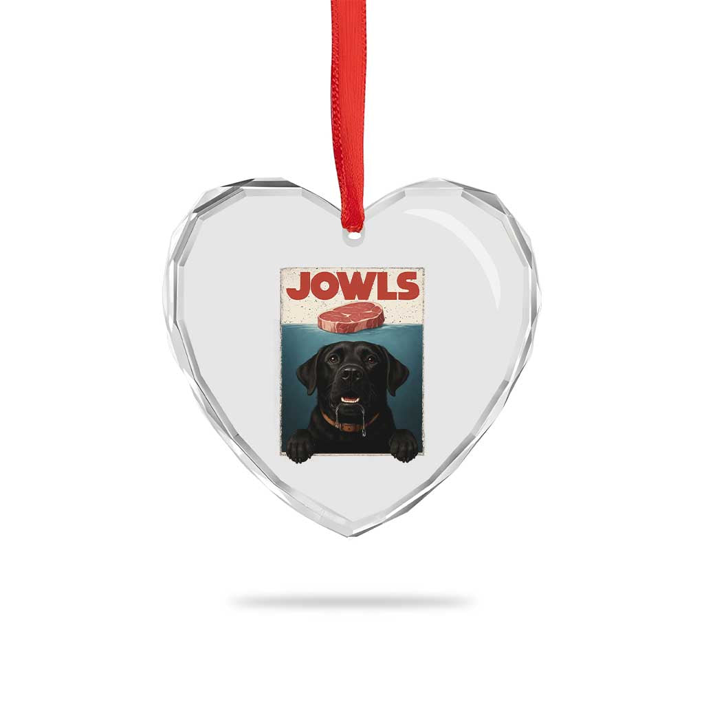 Black Labrador Retriever Heart Crystal Glass Ornament Funny Jowls Horror Dog Poster - Wonder Print Shop