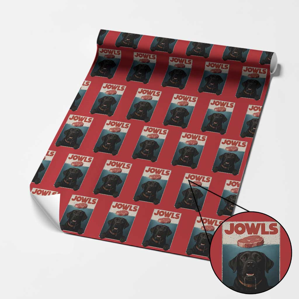 Black Labrador Retriever Wrapping Paper Roll Funny Jowls Horror Dog Poster - Wonder Print Shop