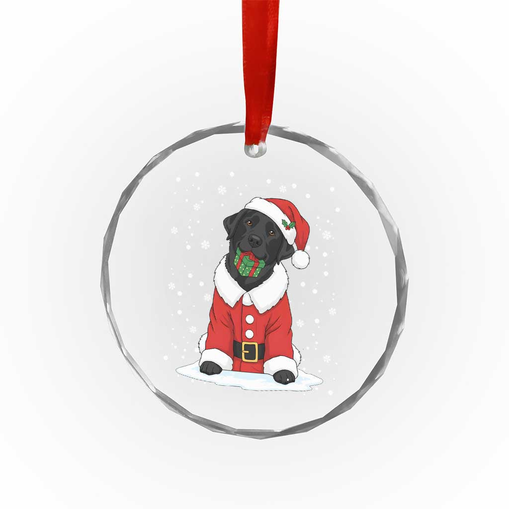 Black Labrador Santa Crystal Glass Ornament Funny Christmas Dog Lover Gift - Wonder Print Shop