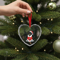 Black Labrador Santa Heart Crystal Glass Ornament Funny Christmas Dog Lover Gift - Wonder Print Shop