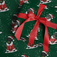 Black Labrador Santa Wrapping Paper Roll Funny Xmas Dog Lover Gift - Wonder Print Shop