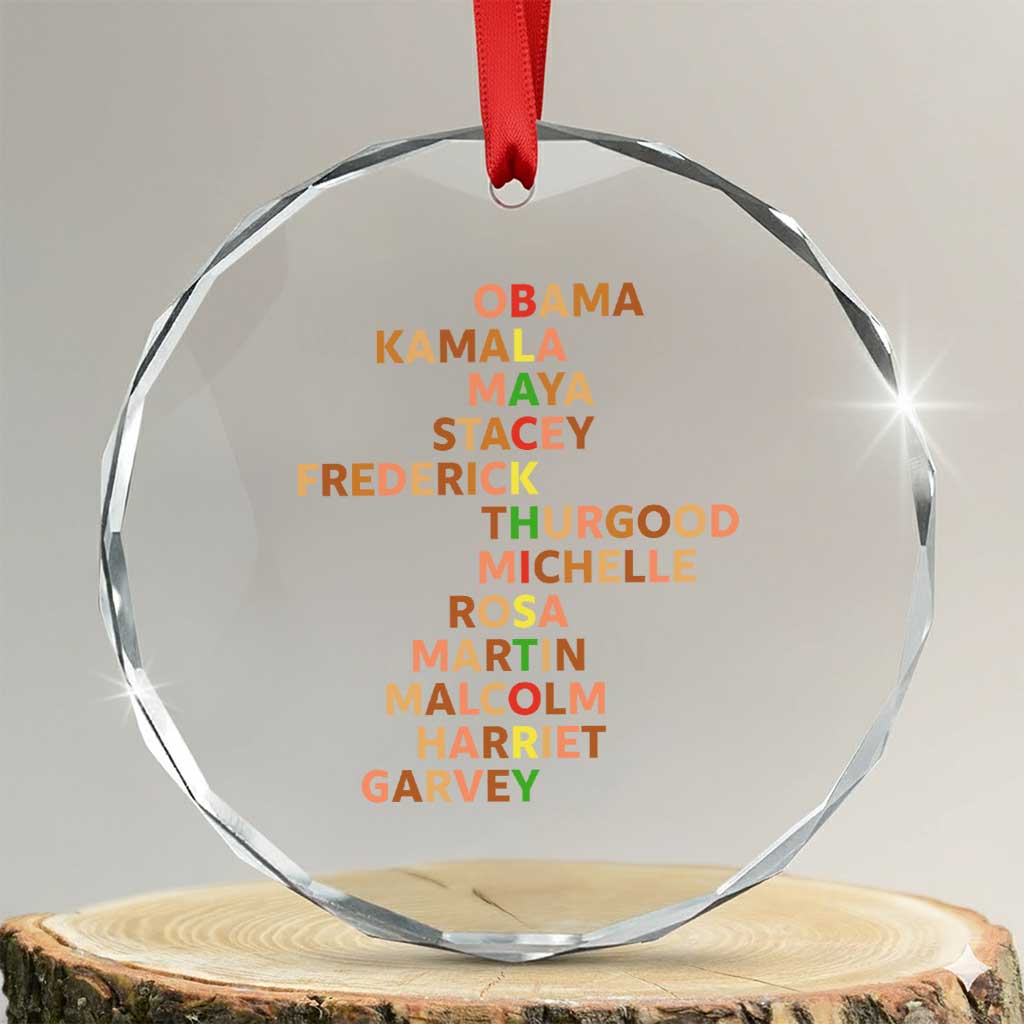 Black Leader History Melanin African American Pride Crystal Glass Ornament - Wonder Print Shop