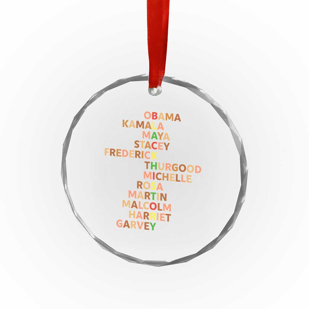 Black Leader History Melanin African American Pride Crystal Glass Ornament - Wonder Print Shop