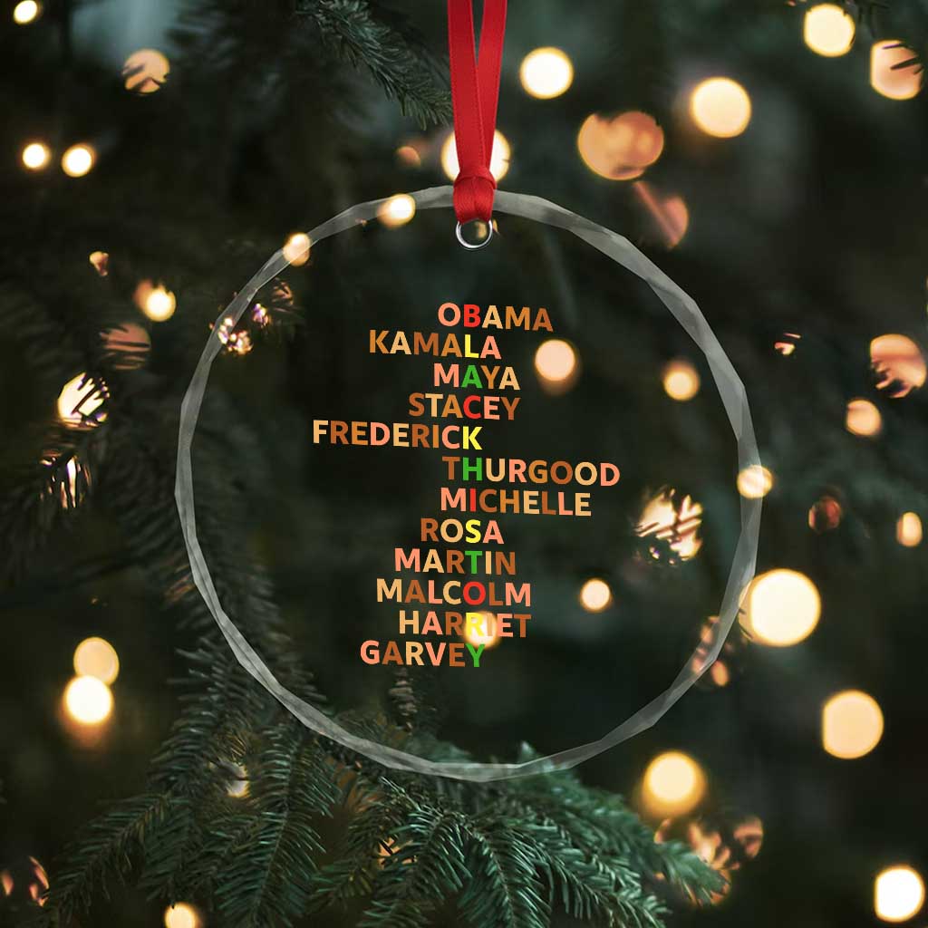 Black Leader History Melanin African American Pride Crystal Glass Ornament - Wonder Print Shop