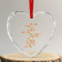 Black Leader History Melanin African American Pride Heart Crystal Glass Ornament - Wonder Print Shop