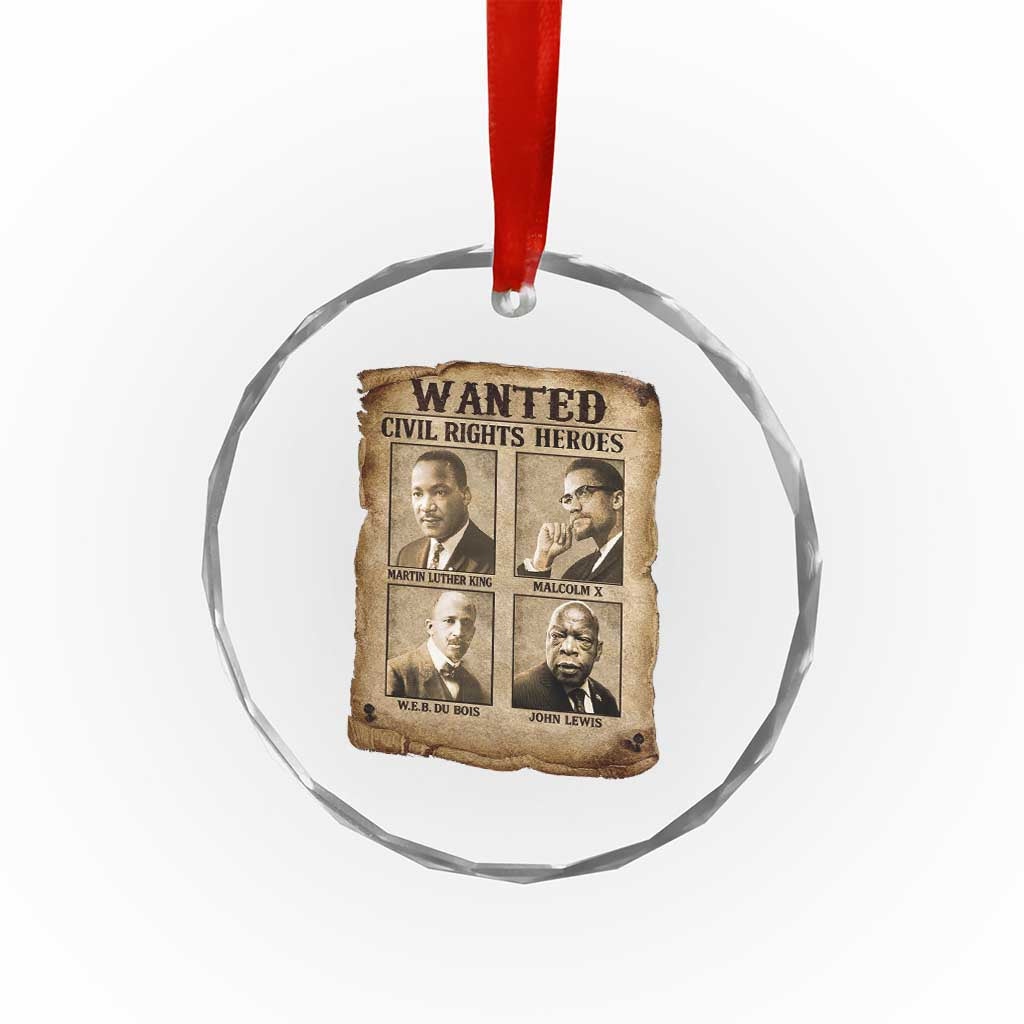 Black Leaders Crystal Glass Ornament Wanted Civil Rights Heroes MLK Malcolm X Web John Lewis