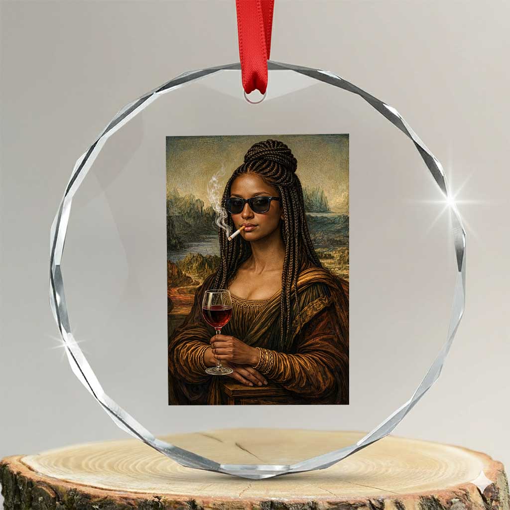 Black Mona Lisa African American Crystal Glass Ornament Black History Month - Wonder Print Shop