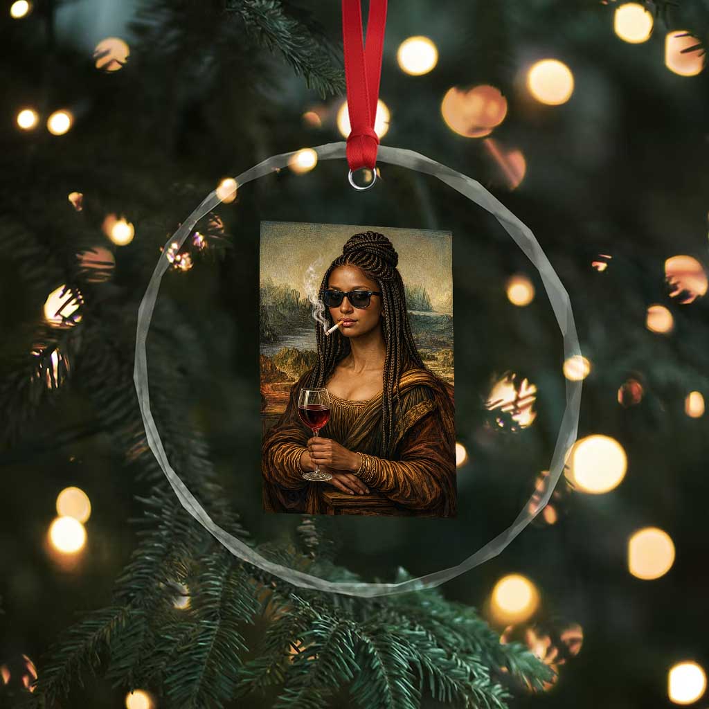 Black Mona Lisa African American Crystal Glass Ornament Black History Month - Wonder Print Shop