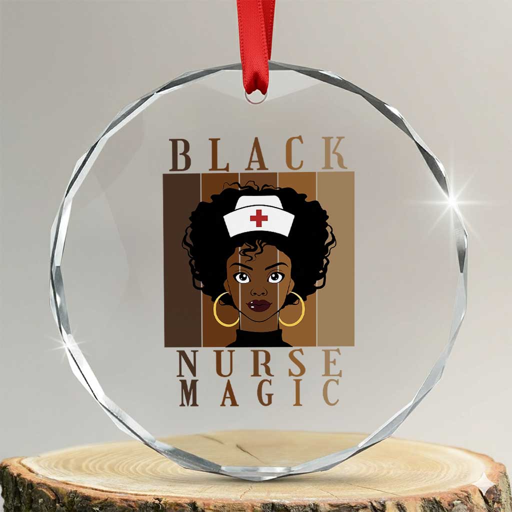 Black Nurse Magic Crystal Glass Ornament Black History Month Nurse Gift - Wonder Print Shop