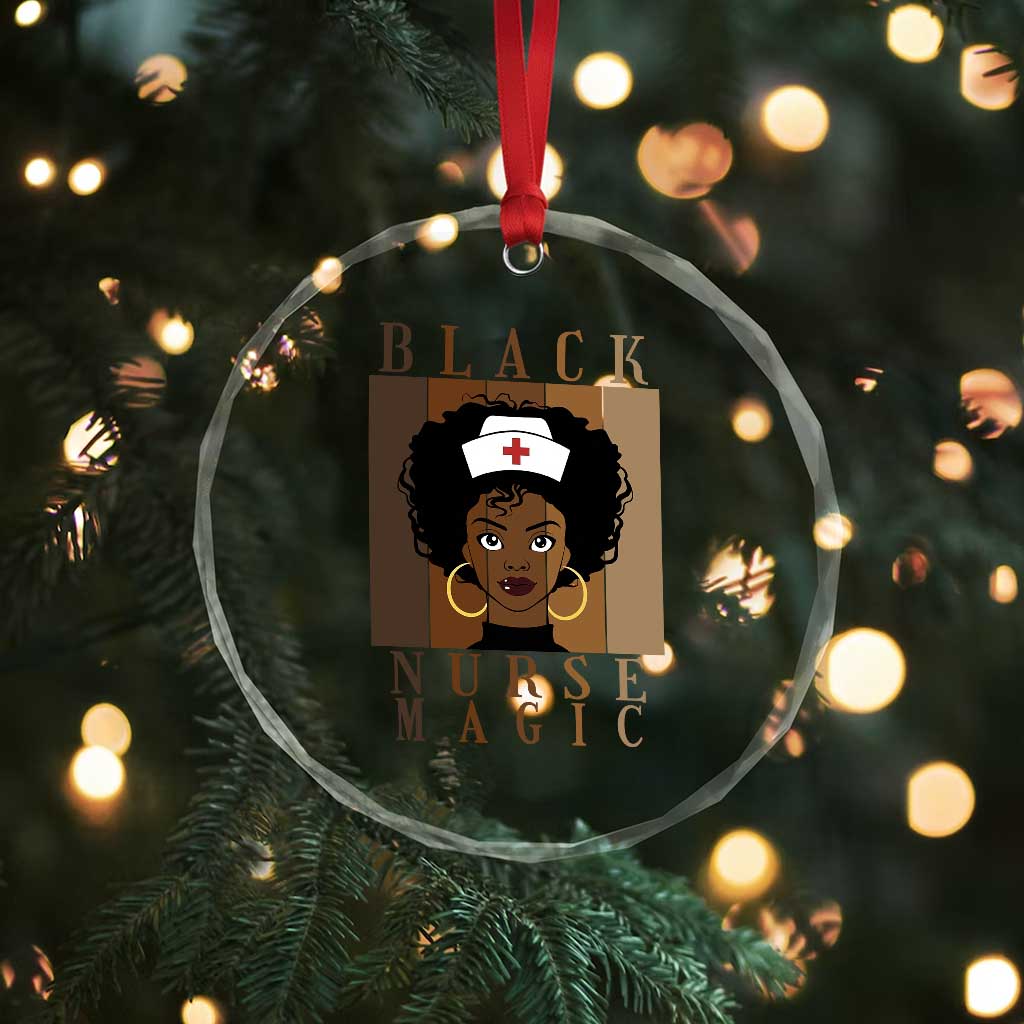 Black Nurse Magic Crystal Glass Ornament Black History Month Nurse Gift - Wonder Print Shop
