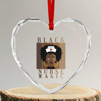 Black Nurse Magic Heart Crystal Glass Ornament Black History Month Nurse Gift - Wonder Print Shop