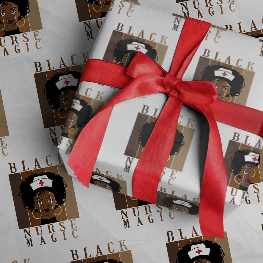 Black Nurse Magic Wrapping Paper Roll Black History Month Nurse Gift - Wonder Print Shop