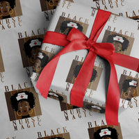 Black Nurse Magic Wrapping Paper Roll Black History Month Nurse Gift - Wonder Print Shop