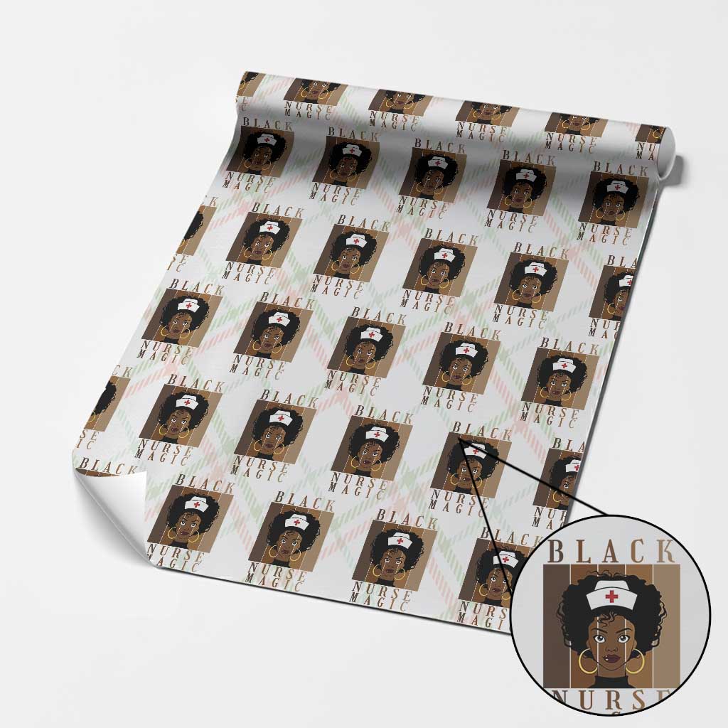 Black Nurse Magic Wrapping Paper Roll Black History Month Nurse Gift - Wonder Print Shop