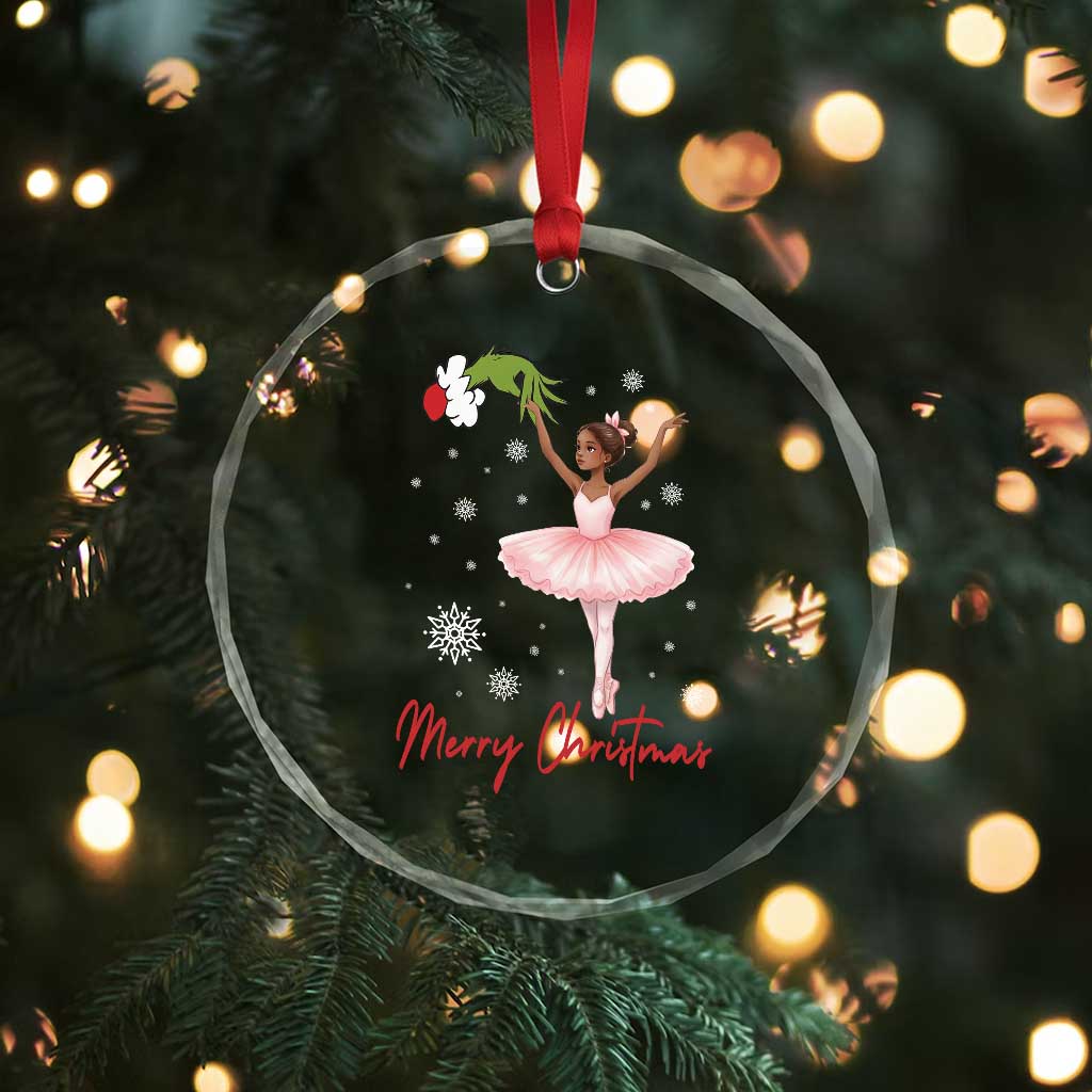 Black Nutcracker Ballet Crystal Glass Ornament Merry Christmas - Wonder Print Shop