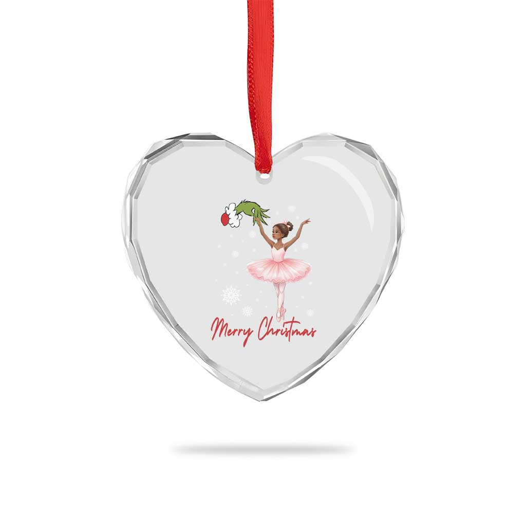 Black Nutcracker Ballet Heart Crystal Glass Ornament Merry Christmas - Wonder Print Shop