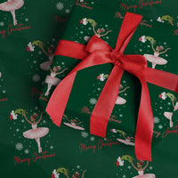 Black Nutcracker Ballet Wrapping Paper Roll Merry Christmas - Wonder Print Shop