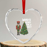 Black Nutcracker Christmas Heart Crystal Glass Ornament Who Is Ready For A Nut - Wonder Print Shop