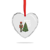Black Nutcracker Christmas Heart Crystal Glass Ornament Who Is Ready For A Nut - Wonder Print Shop