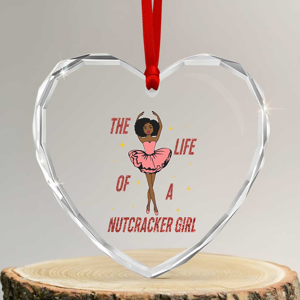 Black Nutcracker Heart Crystal Glass Ornament The Life Of A Ballet Girl - Wonder Print Shop