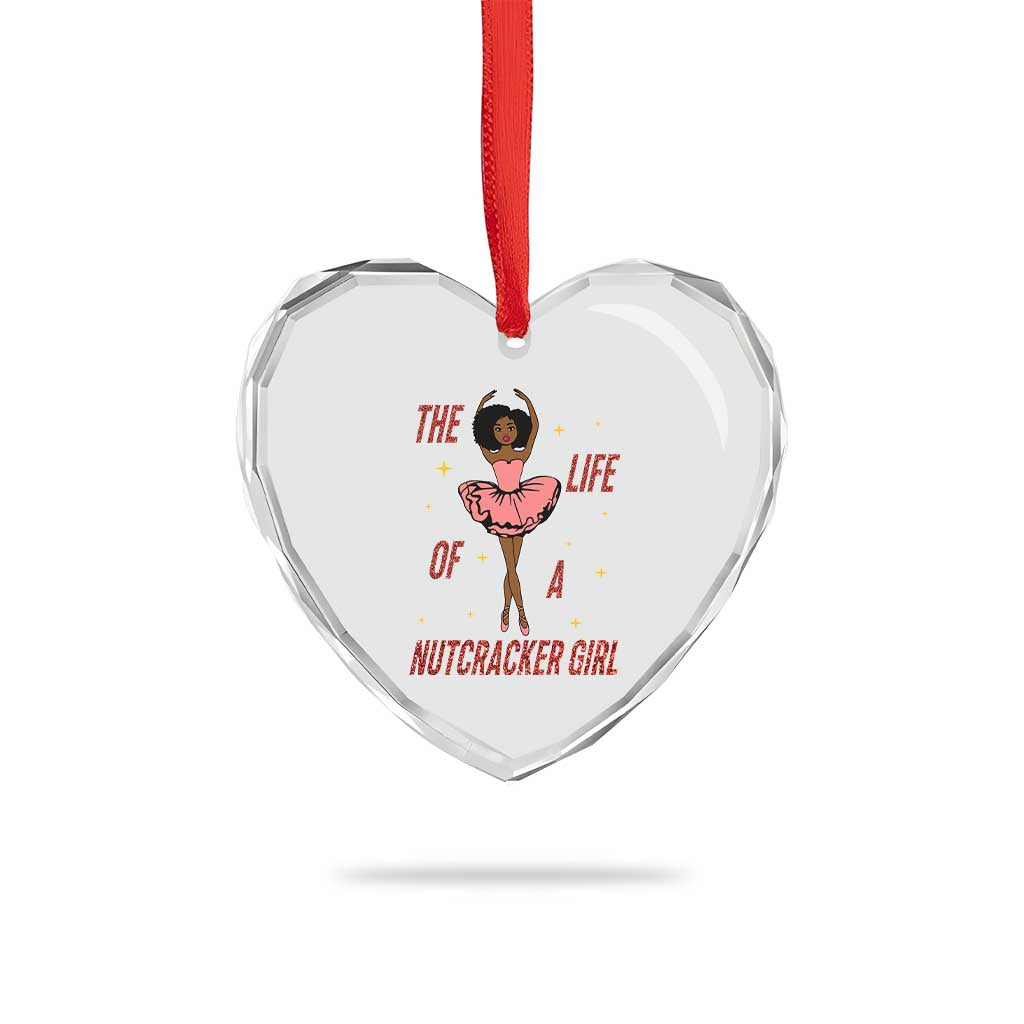 Black Nutcracker Heart Crystal Glass Ornament The Life Of A Ballet Girl - Wonder Print Shop