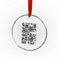 Black Panther Party Collage Crystal Glass Ornament Revolutionary Tribute to Huey P. Newton Movement Legacy TS02