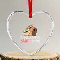 Black People Aren't Apes Heart Crystal Glass Ornament Anti-Racist Statement