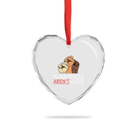 Black People Aren't Apes Heart Crystal Glass Ornament Anti-Racist Statement