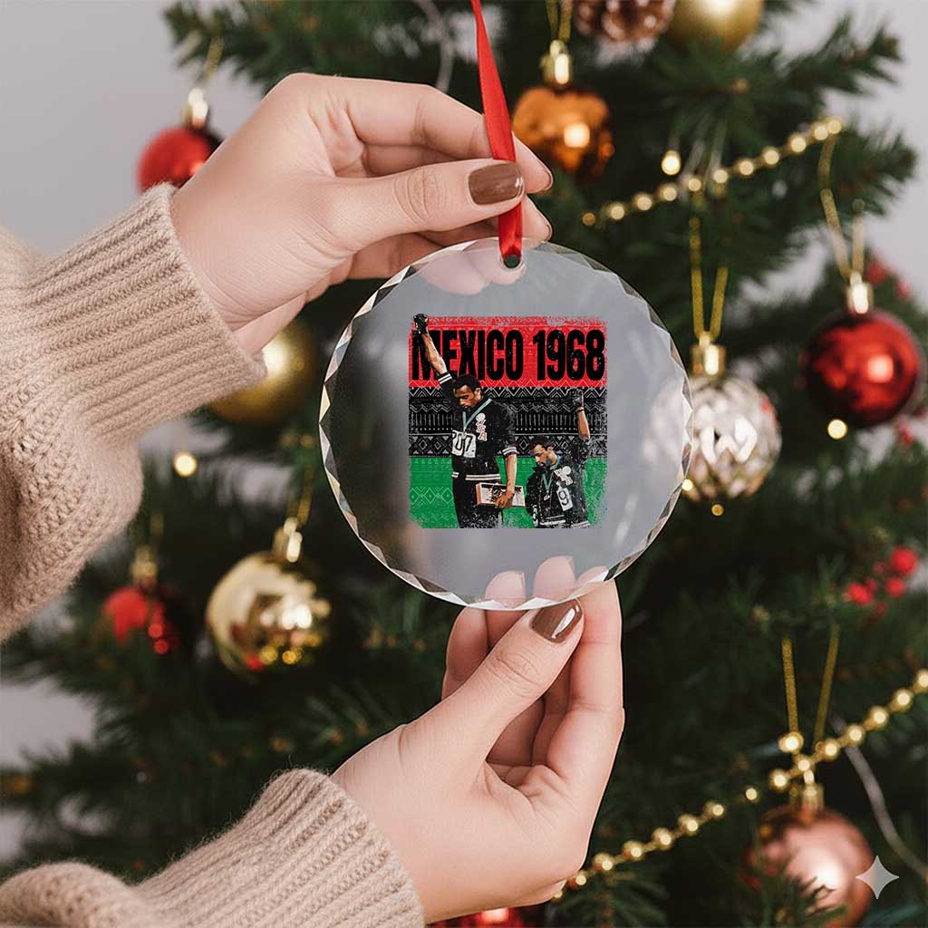 Black Power Salute 1968 Crystal Glass Ornament Black History Month Civil Rights Movement - Wonder Print Shop