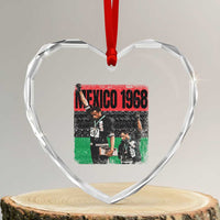 Black Power Salute 1968 Heart Crystal Glass Ornament Black History Month Civil Rights Movement - Wonder Print Shop