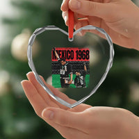 Black Power Salute 1968 Heart Crystal Glass Ornament Black History Month Civil Rights Movement - Wonder Print Shop