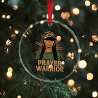 Black Prayer Warrior Crystal Glass Ornament Jesus God Christian Camo Girl TS02