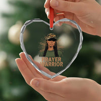 Black Prayer Warrior Heart Crystal Glass Ornament Jesus God Christian Camo Girl - Wonder Print Shop