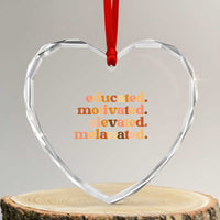 Black Pride Melanin Heart Crystal Glass Ornament Educated Motivated Elevated Melanated - Wonder Print Shop
