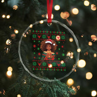 Black Queen Christmas Crystal Glass Ornament African American Girl Black Pride - Wonder Print Shop