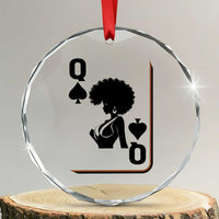 Black Queen Crystal Glass Ornament Black History Month Afro Woman Poker Card Games - Wonder Print Shop