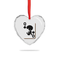 Black Queen Heart Crystal Glass Ornament Black History Month Afro Woman Poker Card Games - Wonder Print Shop