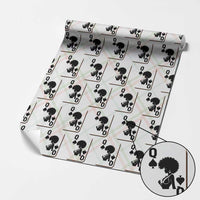 Black Queen Wrapping Paper Roll Black History Month Afro Woman Poker Card Games - Wonder Print Shop