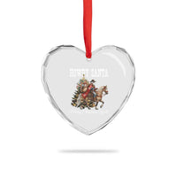 Black Santa Christmas Heart Crystal Glass Ornament African American Western Cowboy - Wonder Print Shop