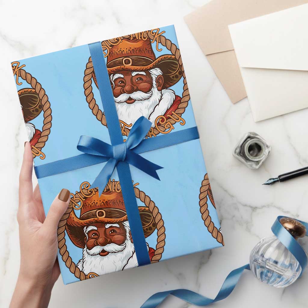 Black Santa Christmas Wrapping Paper Roll Big Nick Energy - Wonder Print Shop
