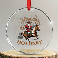 Black Santa Howdy Western Cowboy Crystal Glass Ornament Christmas Gift - Wonder Print Shop