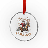 Black Santa Howdy Western Cowboy Crystal Glass Ornament Christmas Gift - Wonder Print Shop