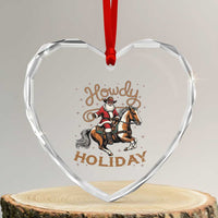 Black Santa Howdy Western Cowboy Heart Crystal Glass Ornament Christmas Gift - Wonder Print Shop