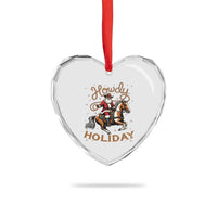 Black Santa Howdy Western Cowboy Heart Crystal Glass Ornament Christmas Gift - Wonder Print Shop