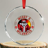 Black Santa Merry And Melanated Crystal Glass Ornament Christmas Holiday Gift - Wonder Print Shop