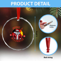 Black Santa Merry And Melanated Crystal Glass Ornament Christmas Holiday Gift - Wonder Print Shop